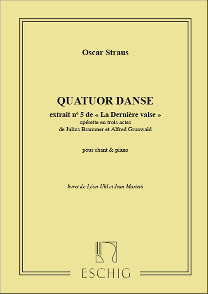 La Derniere Valse N 5 Chant-Piano (Quatuor Danse